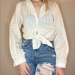 Stripped button down top in size 12